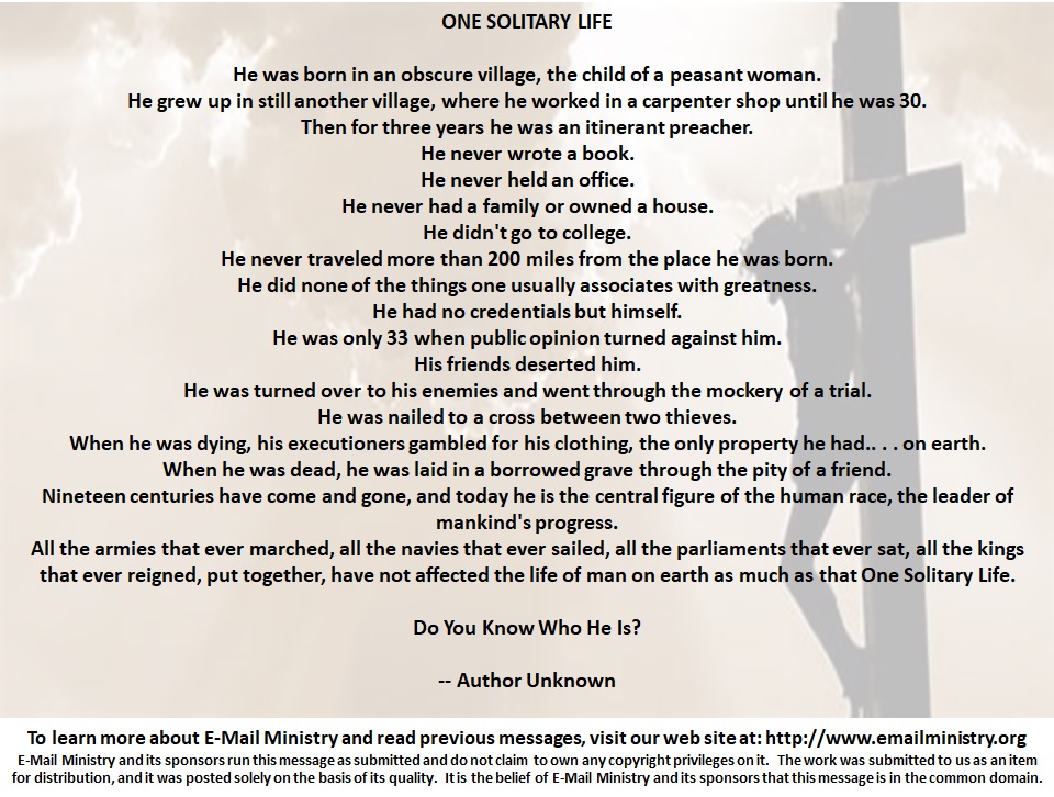 one-solitary-life-e-mail-ministry